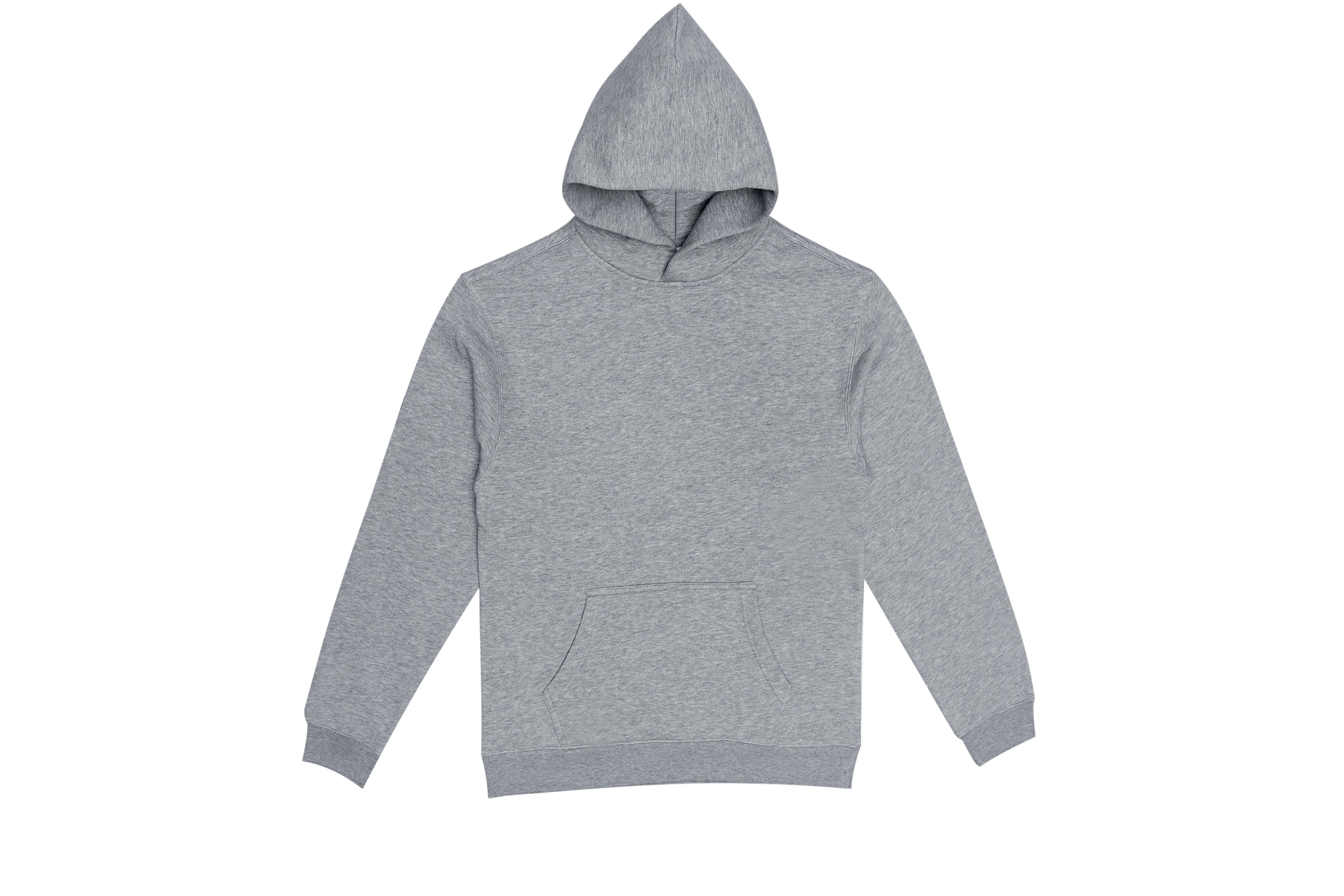 Gray mid weight hoodie on a white background