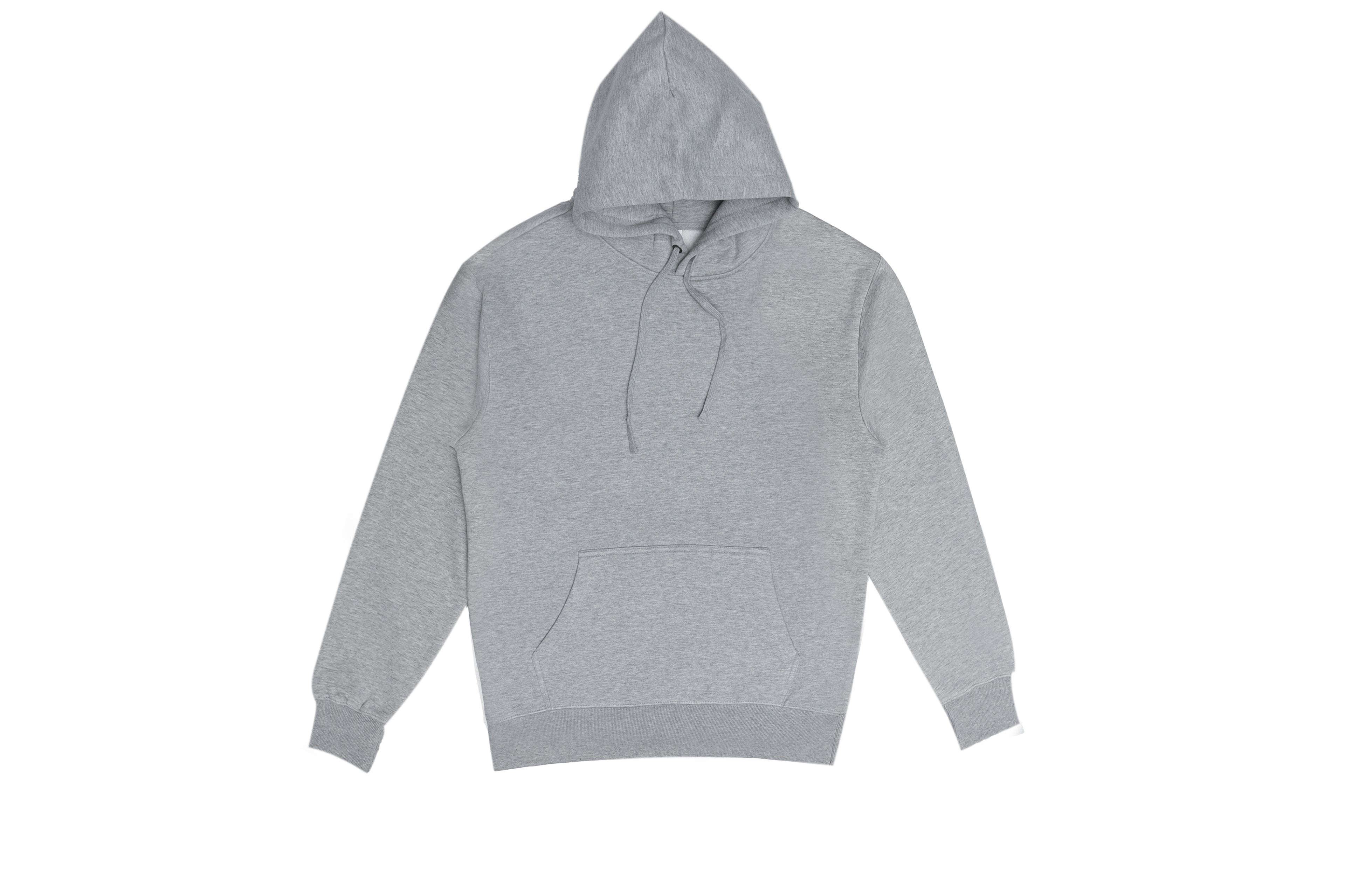 Gray heavy weight hoodie on a white background